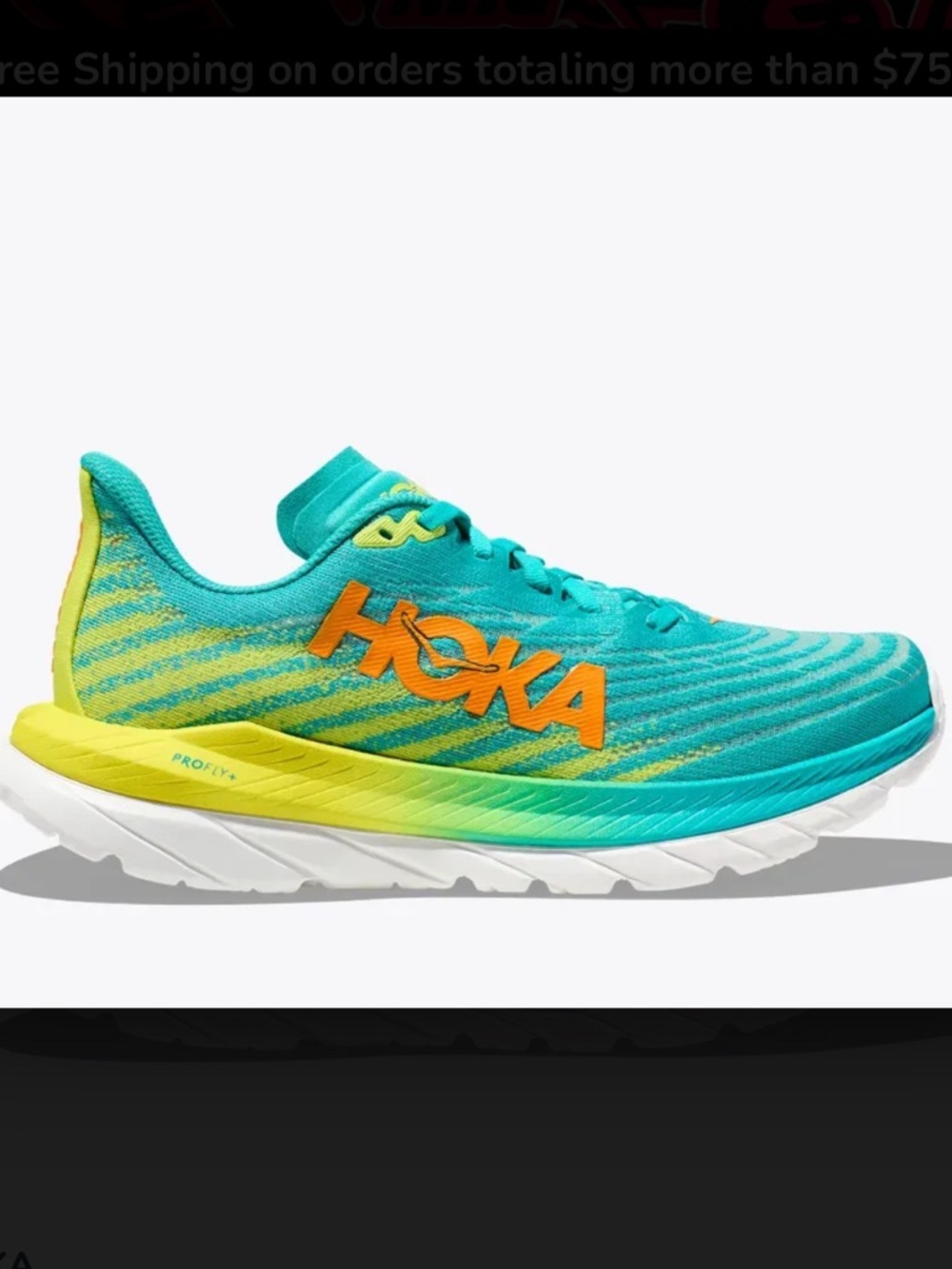 HOKA ONE ONE MACH 5 Women’s Size 7 Alpine/ Cerulean Blue X Yellow Athletic Shoes